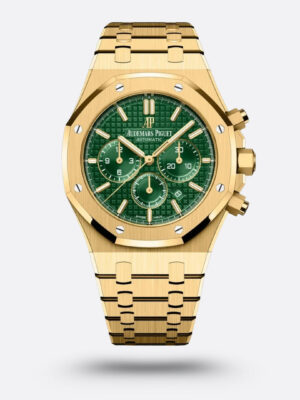 Audemars Piguet Royal Oak Chronograph, or jaune, cadran vert